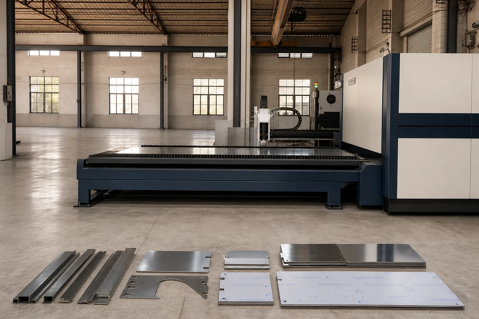 Laser-cut sheet metal components arranged for inspection and forming