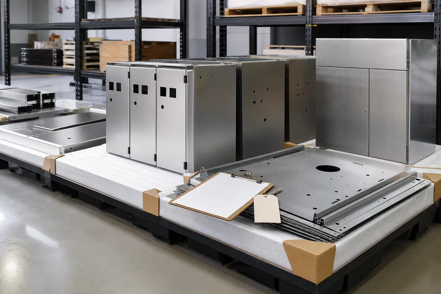 Representative final inspection and release of finished sheet metal enclosures